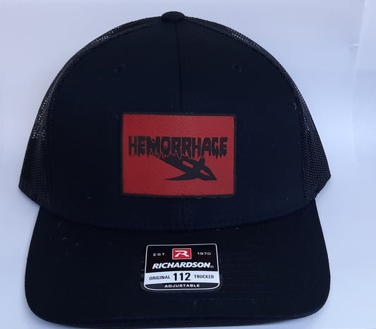 Black Flag Archery - Hemorrhage Richardson Mesh Back Hat - Black/Red Logo